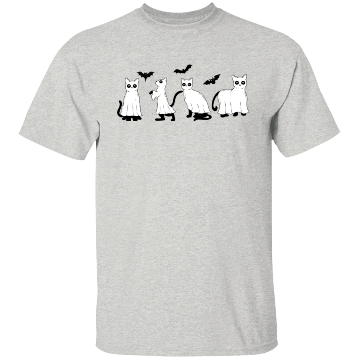Whiskered Whispers: Premium Cat Ghost Halloween Shirt