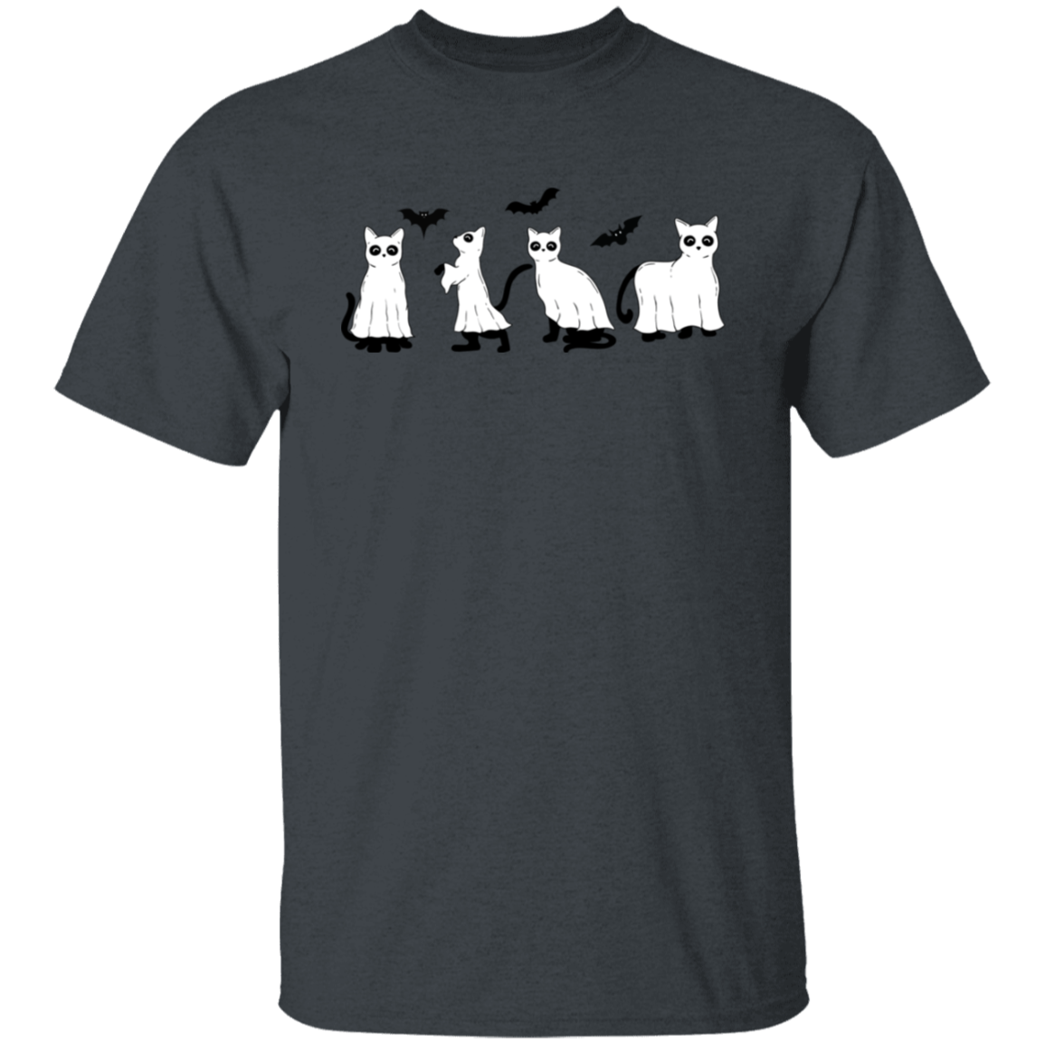 Whiskered Whispers: Premium Cat Ghost Halloween Shirt