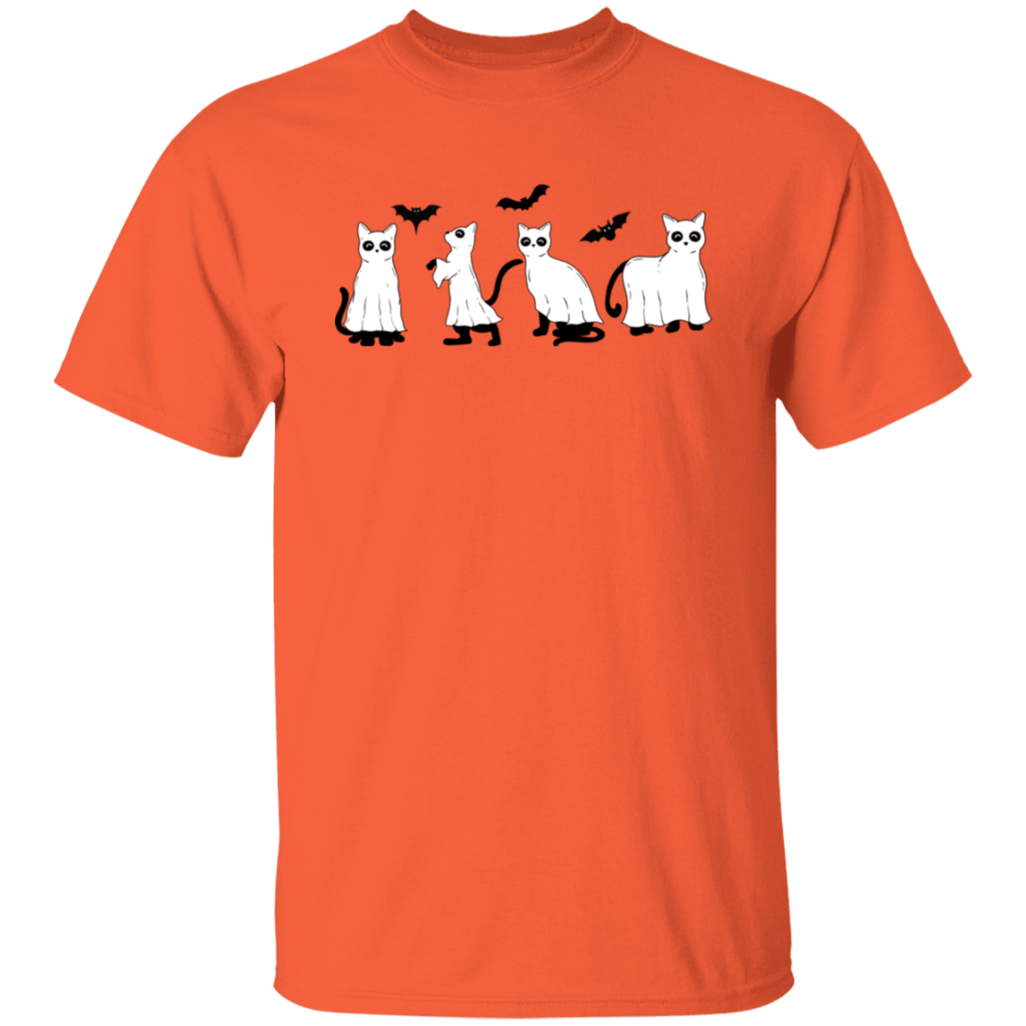 Whiskered Whispers: Premium Cat Ghost Halloween Shirt
