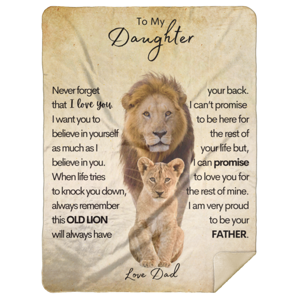 To My Daughter From Dad | This Old Lion Blanket