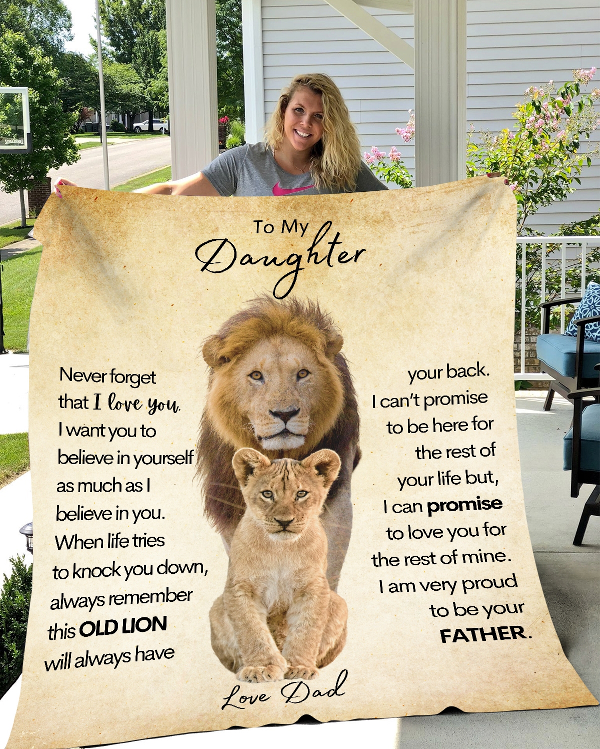 To My Daughter From Dad | This Old Lion Blanket