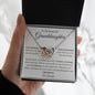 To My Granddaughter | I Cherish You Interlocking Heart Necklace