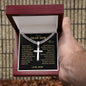 To My Dear Son | Always Remember Cuban Chain Artisan Cross Necklace