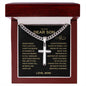 To My Dear Son | Always Remember Cuban Chain Artisan Cross Necklace