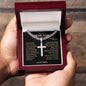 To My Dear Son | Always Remember Cuban Chain Artisan Cross Necklace