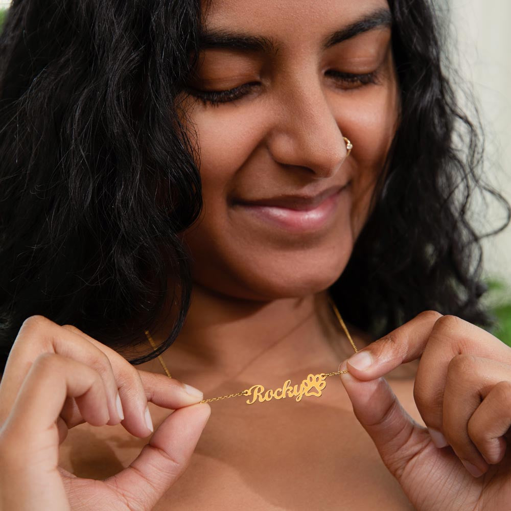 To The Best Dog Mom | Love and Licks Paw Name Necklace