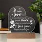 To My Love Acrylic Heart Plaque