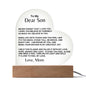 To My Son | Never Forget From Mom Acrylic LED Plaque