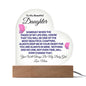 To My Beautiful Daughter | Heart LED Acrylic Plaque