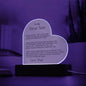 To My Son | Never Forget From Dad Acrylic LED Plaque