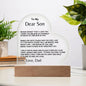 To My Son | Never Forget From Dad Acrylic LED Plaque