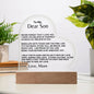 To My Son | Never Forget From Mom Acrylic LED Plaque