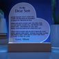 To My Son | Never Forget From Mom Acrylic LED Plaque