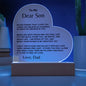 To My Son | Never Forget From Dad Acrylic LED Plaque