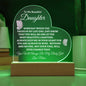 To My Beautiful Daughter | My Baby Girl LED Heart Acrylic Plaque