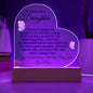 To My Beautiful Daughter | Heart LED Acrylic Plaque