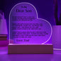 To My Son | Never Forget From Dad Acrylic LED Plaque