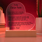 To My Son | Never Forget From Dad Acrylic LED Plaque
