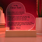 To My Son | Never Forget From Mom Acrylic LED Plaque