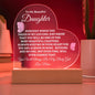 To My Beautiful Daughter | My Baby Girl LED Heart Acrylic Plaque