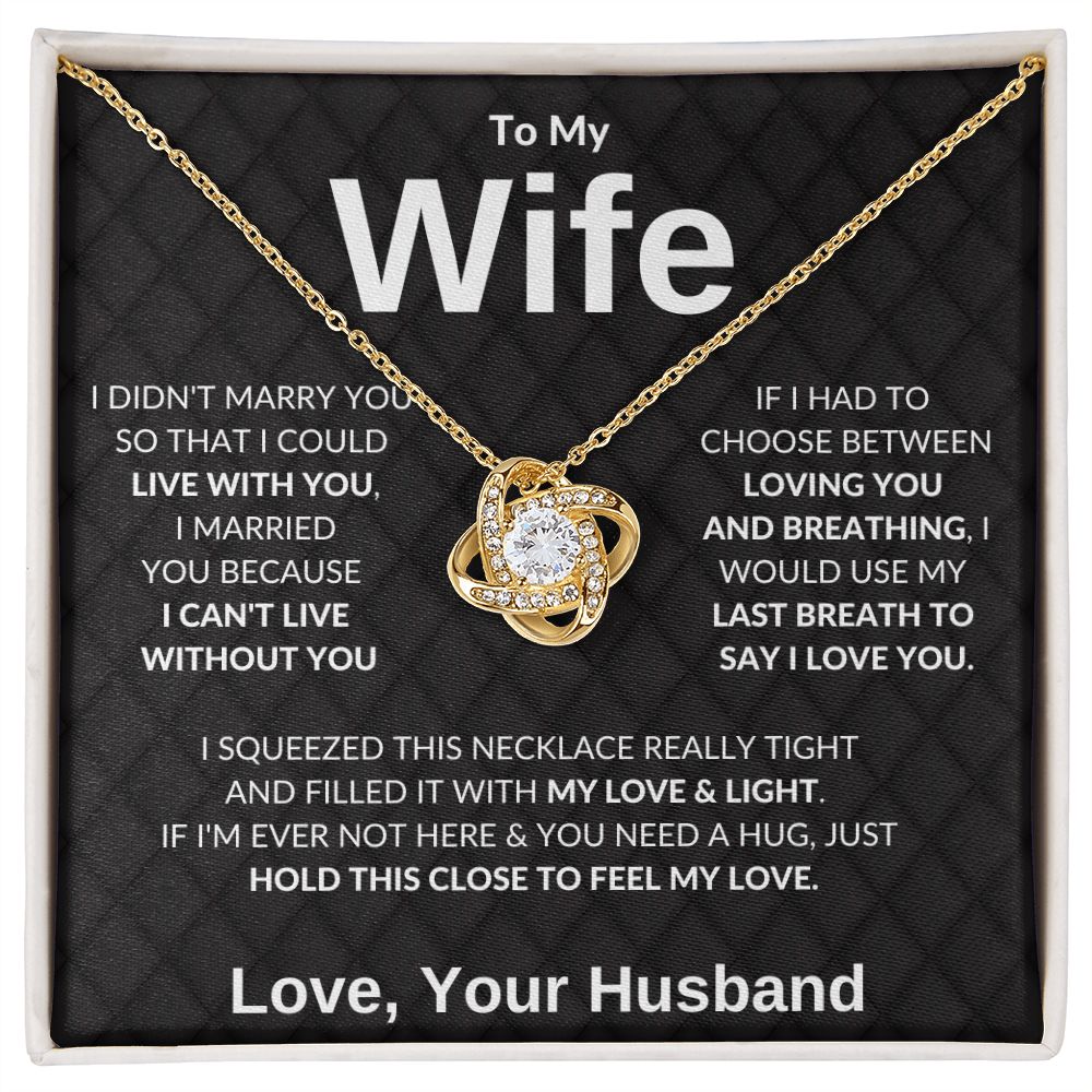 To My Wife | A Hug Love Knot Necklace