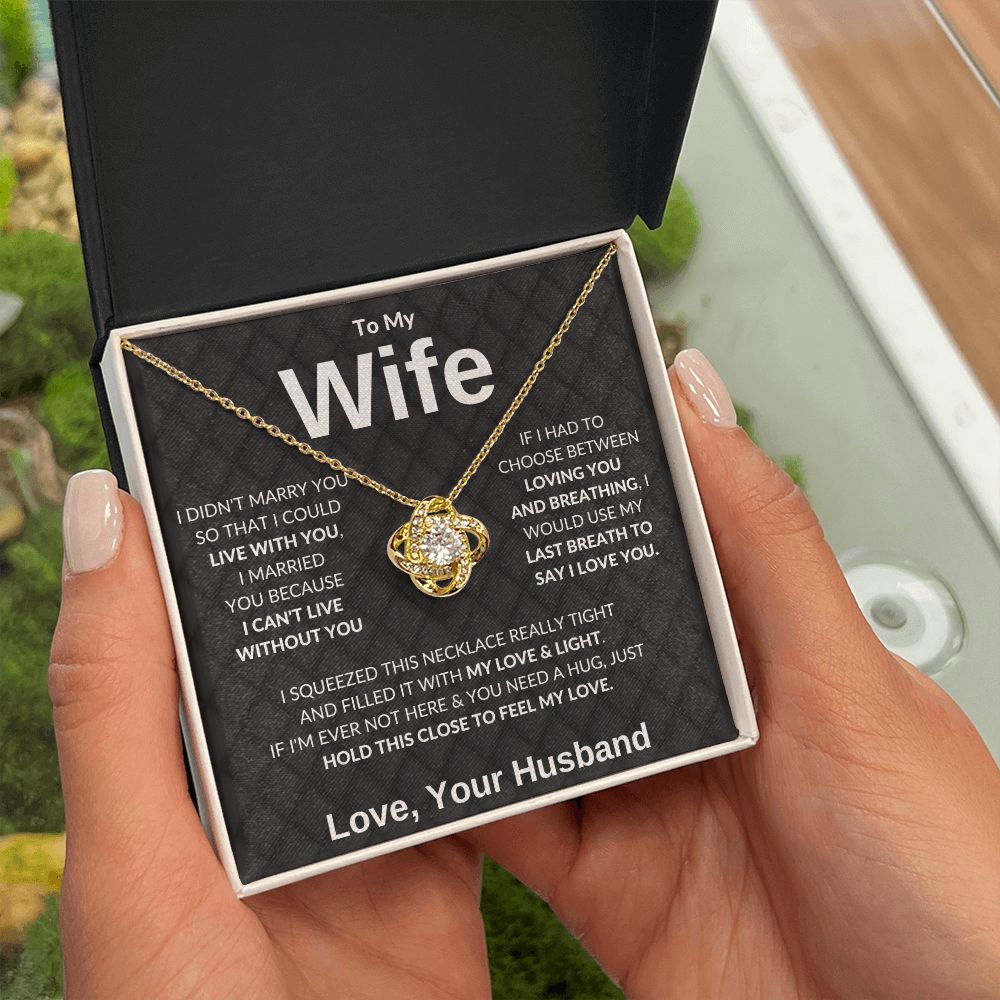 To My Wife | A Hug Love Knot Necklace