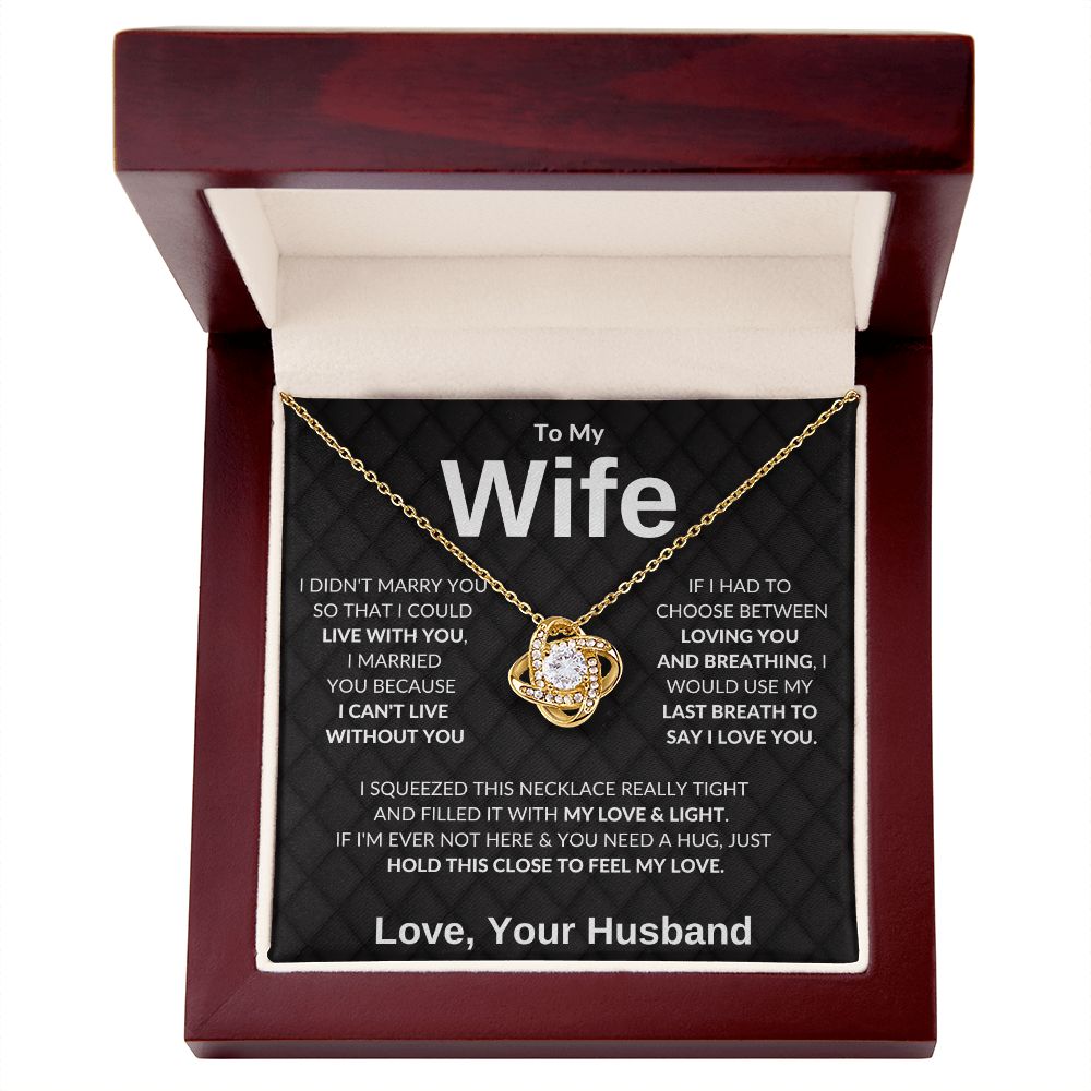 To My Wife | A Hug Love Knot Necklace
