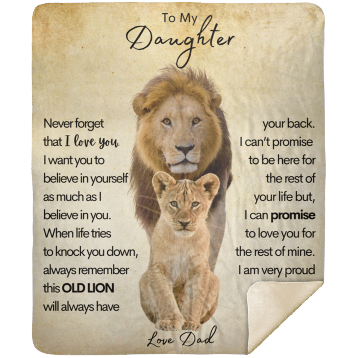 To My Daughter From Dad | This Old Lion Blanket