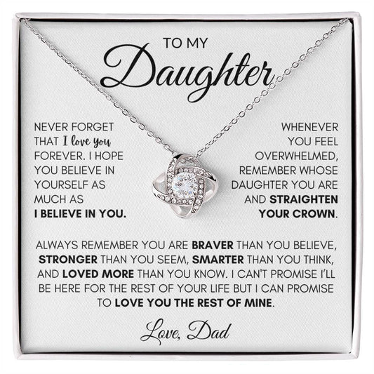 To My Daughter | Loved More Than You Know Love Knot Necklace