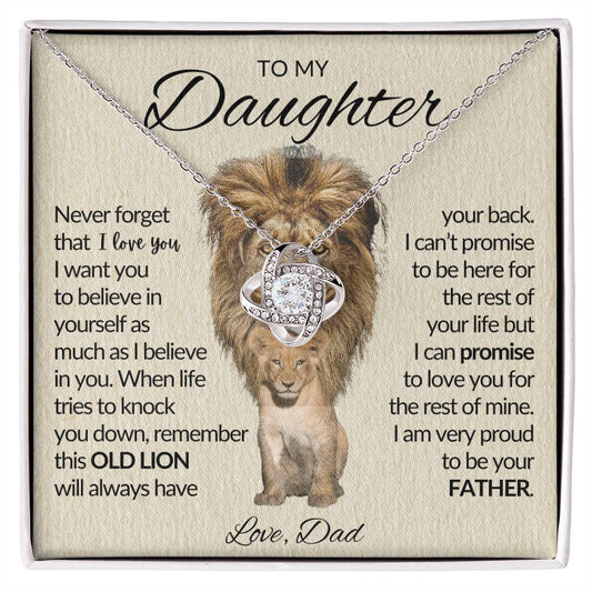 To My Daughter | Never Forget From Dad Love Knot Necklace