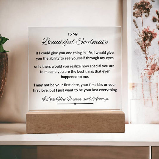 To My Beautiful Soulmate | Special LED Acrylic Plaque