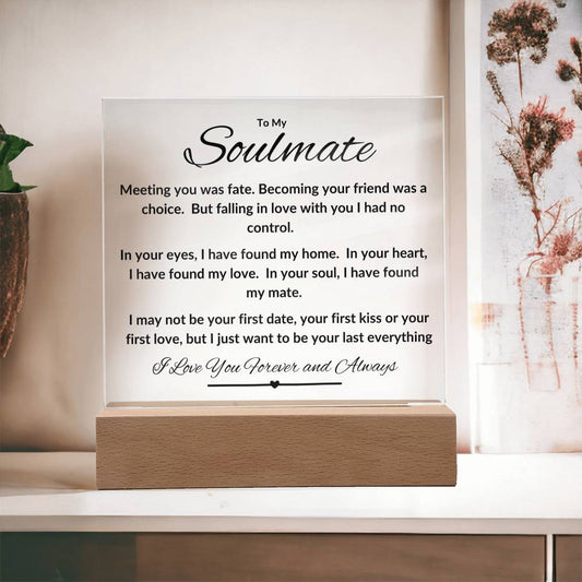 To My Soulmate | Found My Home LED Acrylic Plaque