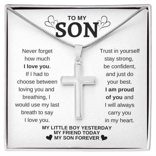 To My Son | Trust In Yourself Cross Necklace