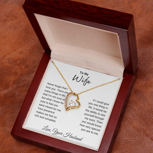 To Wife | Never Forget Forever Love Necklace From Husband