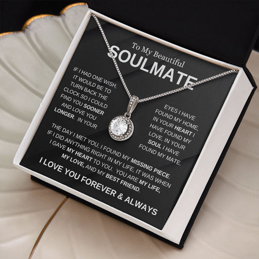 To My Beautiful Soulmate | Missing Piece Eternal Hope Necklace