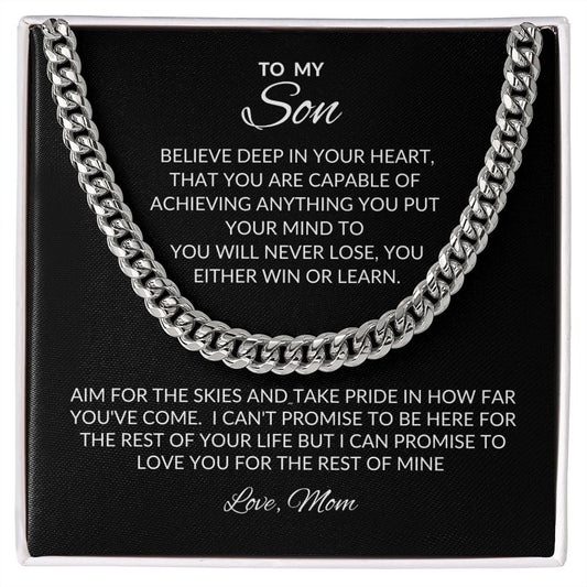 To My Son | Aim For The Skies Cuban Link Chain