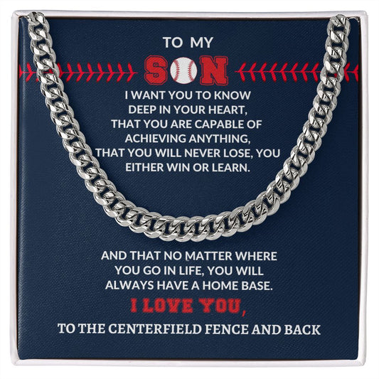 [HOT ITEM] To My Son | Win or Learn Cuban Link Chain