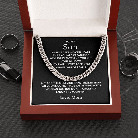 To My Son | Win Or Learn Cuban Link Chain