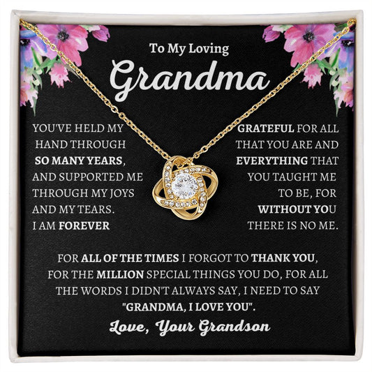 To My Loving Grandma | Thank You Love Knot Necklace