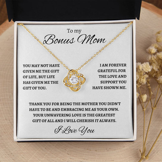 To My Bonus Mom | Greatest Gift Love Knot Necklace