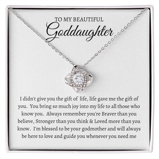 To My Beautiful Goddaughter | Joy Love Knot Necklace