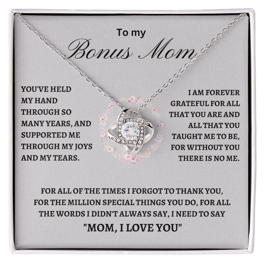 To My Bonus Mom | Grateful Love Knot Necklace