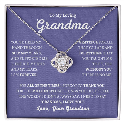 To My Loving Grandma | So Many Years Love Knot Necklace