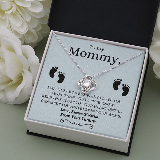 To My Mommy | Little Blue Bump Love Knot Necklace