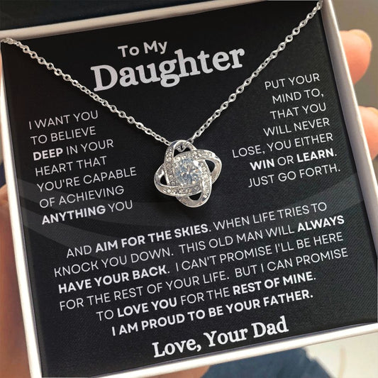 To My Daughter | Aim For The Skies Love Knot Necklace