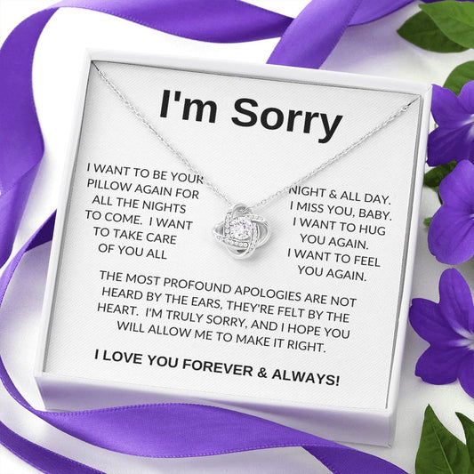 I'm Sorry | I Miss You Forever Love Knot Necklace