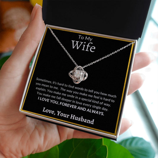 To My Wife | Smile Love Knot Necklace