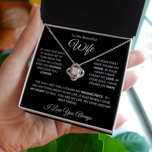To My Beautiful Wife | Best Friend Love Knot Necklace