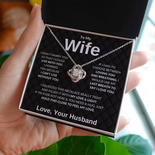 To My Wife | A Hug Love Knot Necklace