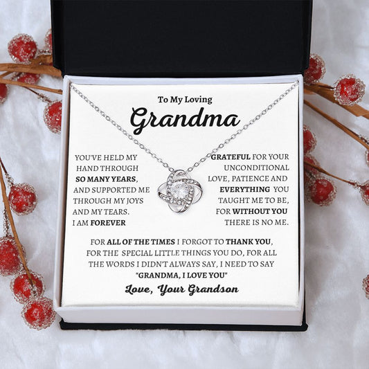 To My Loving Grandma | Forever Grateful Love Knot Necklace